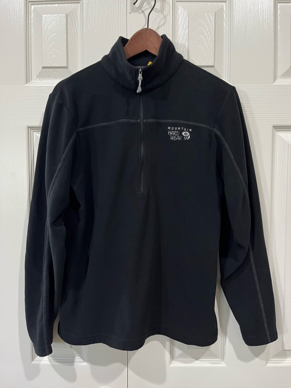 Mountain Hardwear Quarter Zip Mens Black Light Weight Fleece Jacket Size M